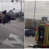 Ақтауда жедел жәрдем көлігі аударылып, төрт адам жарақат алды (ВИДЕО)