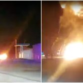 Мұнайлы ауданындағы жанармай бекетінің маңында көлік жарылып кетті (ВИДЕО)