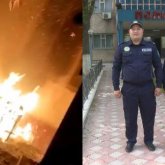 Түркістандық полицейлер өрт шыққан үйден екі бала мен анасын құтқарды (видео)