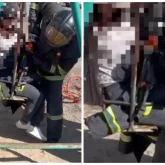 Ұлытау облысында балалар әткеншегіне отырған әйел шыға алмай қалды (ВИДЕО)