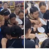 «Жабайылық»: Таразда тегін тортқа таласқан әйелдер бір-бірін таптап кете жаздады (ВИДЕО)