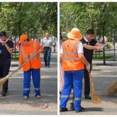 «Масқара, қорлау»: Желіде блогерлердің көше тазалаушыларды кемсіткен видеосы қызу талқыға түсті (ВИДЕО)