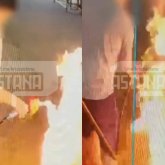 Өскеменде ер адам оттықпен ойнап тұрып, көлігін өртеп жіберді (ВИДЕО)