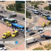 Астанада тағы да автобус апаты болып, жолаушылар зардап шекті (ВИДЕО)