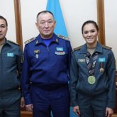 Әлем чемпионы Алуа Балқыбекова «Ел қорғаны» медальімен марапатталды
