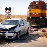 Ақтауда пойыз бен автокөлік соқтығысты