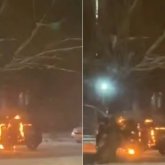 Семейлік зейнеткер полицияның екі көлігін өртеп жіберді (ВИДЕО)