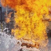 Шымкентте газ құбырын күзету аймағында көлік өртенді (ВИДЕО)