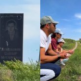 «Жатқан жеріңіз жайлы болсын»: Тәуекел Мүслім марқұм әкесіне құран бағыштады (ВИДЕО)