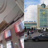 Астанадағы ескі вокзал ғимаратының төбесі опырылып түсті (ВИДЕО)