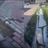 Құлсарыда жаңадан салынған тротуарлар мен гүлзарлардың сиқы қашқан