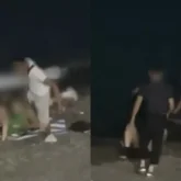 Алакөл жағасында бір топ ер адам қыз бен жігітті аяусыз соққыға жықты (ВИДЕО)