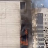 Астанада салынып жатқан 12 қабатты үйден өрт шықты (ВИДЕО)