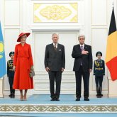 Президент Бельгиялықтар королі Филипп пен Матильда патшайымды Ақордада қарсы алды