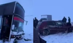 Жамбыл облысында жеңіл көлік автобусқа соғылып, бір адам қаза тапты