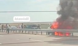 Астана – Петропавл тасжолында көлік өртеніп, 3 адам қайтыс болды