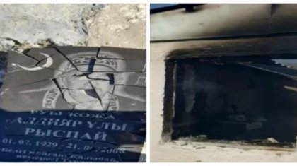 Атырауда белгісіз адам 10-нан астам зиратты қиратып, өртеп кетті (ВИДЕО)