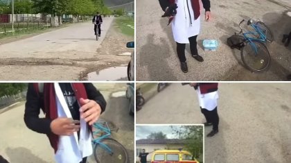 Қызылағаштағы жедел жәрдем көмекке велосипедпен барады