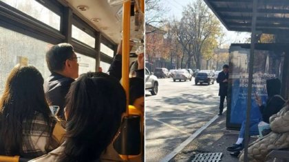 Аким Алматы 30 минут простоял на остановке в ожидании автобуса