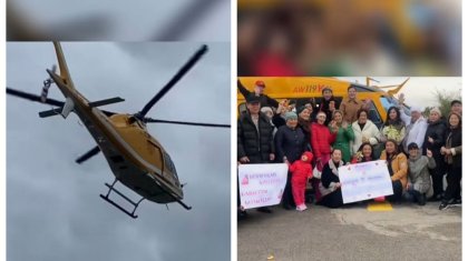 Әлеуметтік желіде құдалардың тікұшақтан түскені туралы видео тарады