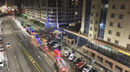 Астанада кілем сататын дүкеннен өрт шықты (ВИДЕО)