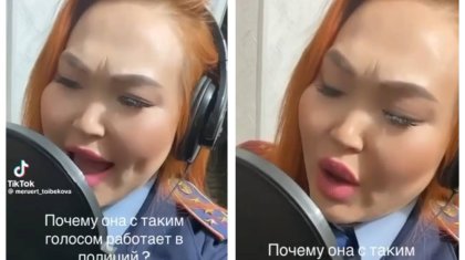 Полиция капитаны ерекше даусымен көпшілікті тәнті етті (ВИДЕО)