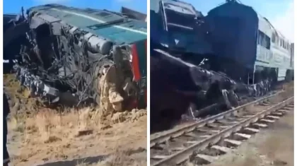 Ұлытау облысында пойыздар соқтығысып, төрт адам ауруханаға түсті (ВИДЕО)