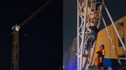 Астанада полицей краннан секірмек болған адамды құтқарып қалды (ВИДЕО)