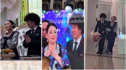 «Бата алу тойы»: Айжұлдыз Адайбекованың ұзатуындағы көйлегі көптің талқысына түсті (ВИДЕО)