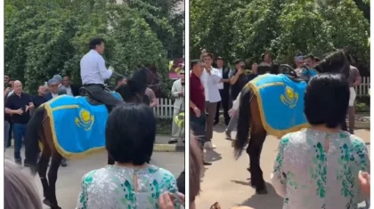 «Көк туымызды сыйламай ма?»: Қанат Айтбаевқа су жаңа құдасының берген сыйлығы көптің талқысына түсті (ВИДЕО)