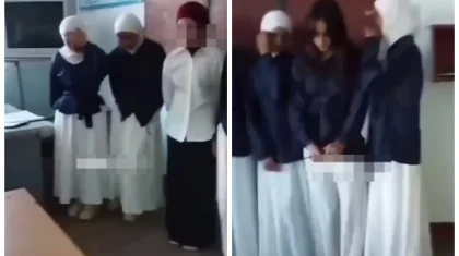 «Қараудың өзі жиіркенішті»: Мұғалім хиджаб киген оқушыларды көпшіліктің көзіне аяусыз ұрысқан (ВИДЕО)