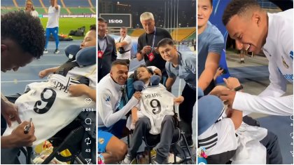 «Мбаппе футболкасын сыйға тартты»: Реал ойыншылары ерекше баланың арманын орындады (ВИДЕО)