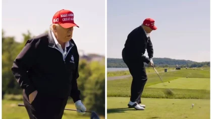 Трамптың қазақстандық орындаушы Скриптониттің әнімен гольф ойнап жатқан видеосы тарады (ВИДЕО)