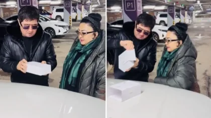 «Мұқасаннан сыйлық алып жатырмын»: Мақпал Жүнісова қуанышымен бөлісті (ВИДЕО)