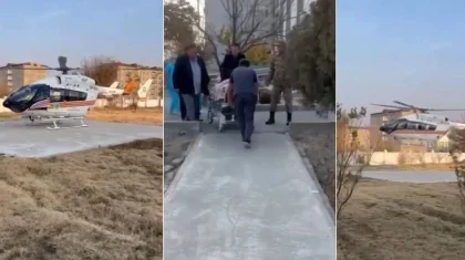 Жетісайдағы өрттен зардап шеккен науқас Шымкентке жеткізілді