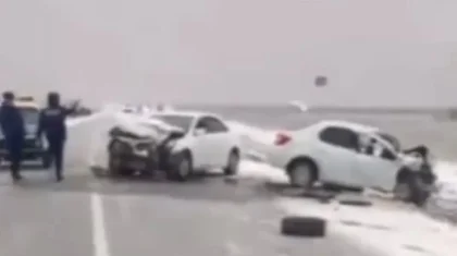 Ақтөбе облысында екі көлік соқтығысып, 1 адам қаза тапты (ВИДЕО)