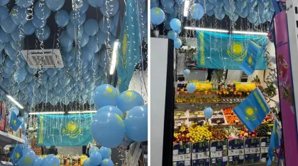 Тәуелсіздік күніне орай безендірілген дүкен елді таңқалдырды (ВИДЕО)