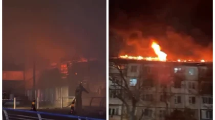 Таразда көпқабатты үй отқа оранып, 100 адам эвакуацияланды (ВИДЕО)