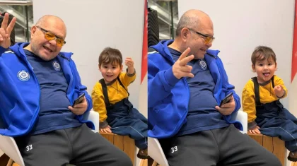 «Өзінен аумай қалған»: Уәлибек Әбдрайымов немересін көпшілікке көрсетті