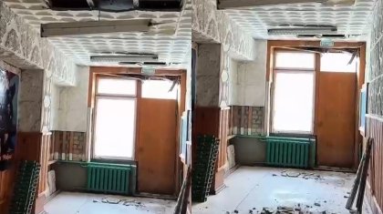 Ақмола облысында мәдениет үйінің төбесі опырылып түсті (ВИДЕО)