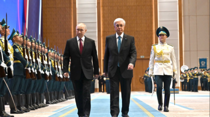 Тәуелсіздік сарайында Владимир Путинді қарсы алу рәсімі өтті