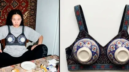«Көргенсіздік»: Кесені кеудесіне киіп, фотоға түскен бойжеткеннің әрекеті желіні шулатты