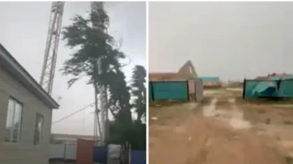 Ақтөбе облысында қатты желден мұнара құлап, үш адам зардап шекті