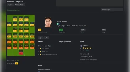 Дастан Сәтбаев әлемге әйгілі EA Sports FC 27 ойынына енді