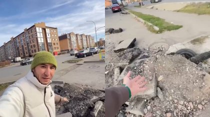 Көкшетауда жолдың ортасында бетон үйінділері жатыр: тұрғындар екі айдан бері жиналмағанын айтып шағымданды