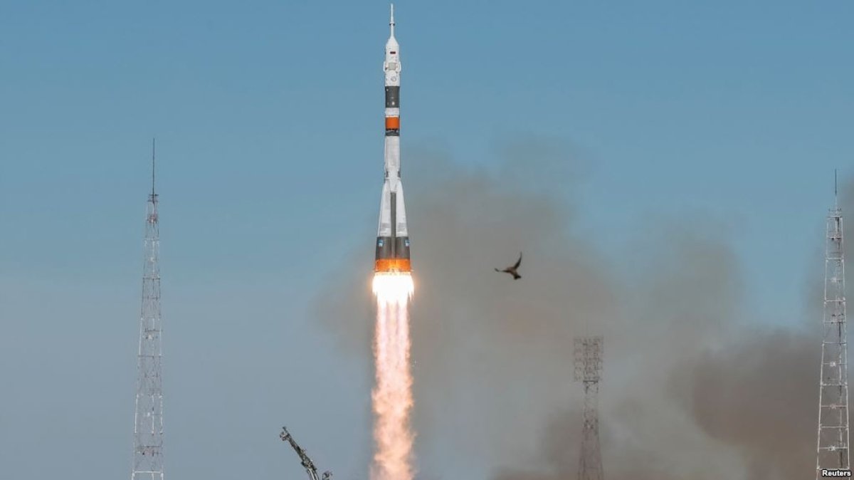 «Союз» зымыран тасығышының Байқоңырдан ұшырылған сәті